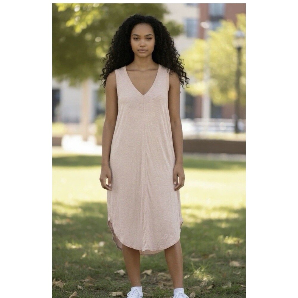 Z Supply Dress Women Medium Tank Lounge Sleeveless V-Neck Handkerchief Evereve